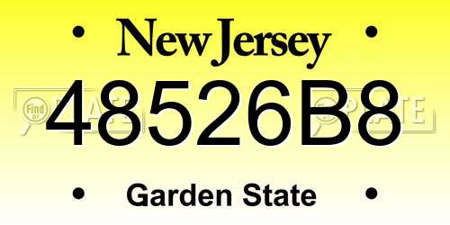 48526B8 New Jersey License Plate
