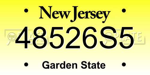 48526S5 New Jersey License Plate