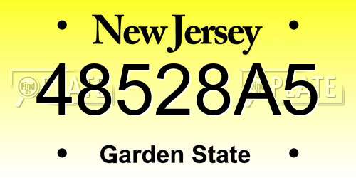 48528A5 New Jersey License Plate