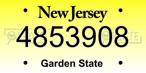 4853908 New Jersey License Plate