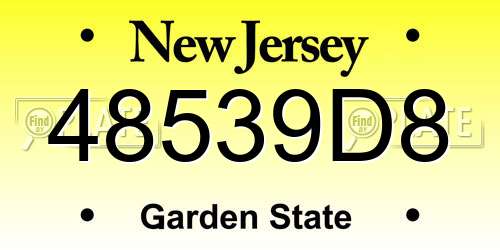 48539D8 New Jersey License Plate