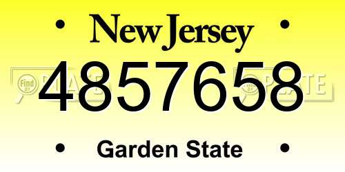 4857658 New Jersey License Plate