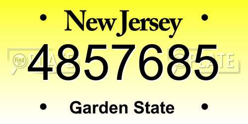 4857685 New Jersey License Plate