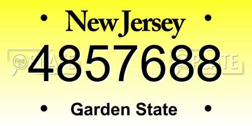 4857688 New Jersey License Plate