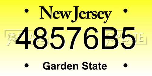 48576B5 New Jersey License Plate