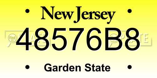48576B8 New Jersey License Plate