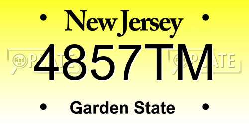 4857TM New Jersey License Plate