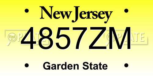 4857ZM New Jersey License Plate