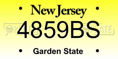 4859BS New Jersey License Plate