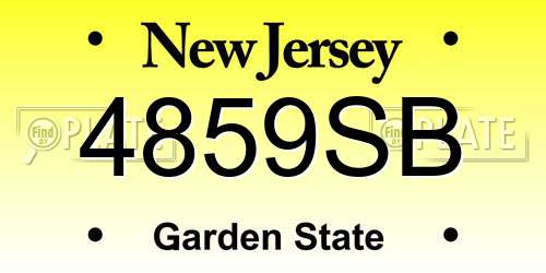 4859SB New Jersey License Plate