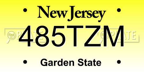 485TZM New Jersey License Plate