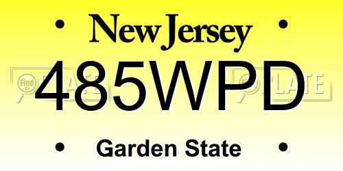 485WPD New Jersey License Plate