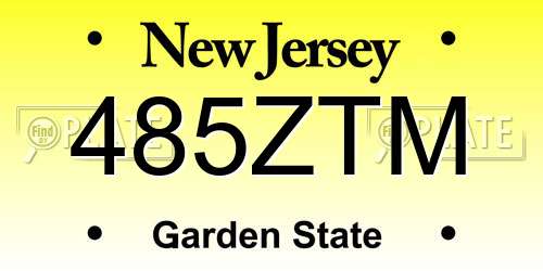 485ZTM New Jersey License Plate