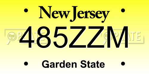 485ZZM New Jersey License Plate