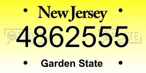 4862555 New Jersey License Plate