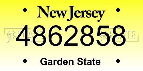 4862858 New Jersey License Plate