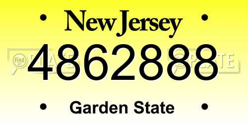 4862888 New Jersey License Plate