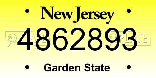 4862893 New Jersey License Plate