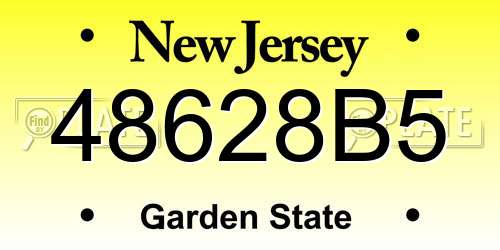 48628B5 New Jersey License Plate