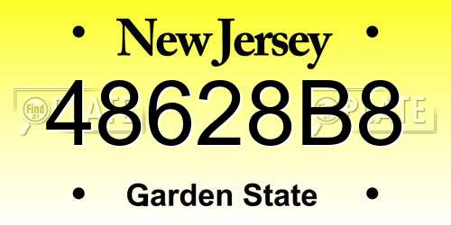 48628B8 New Jersey License Plate