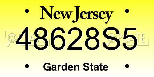 48628S5 New Jersey License Plate