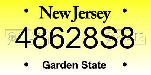 48628S8 New Jersey License Plate
