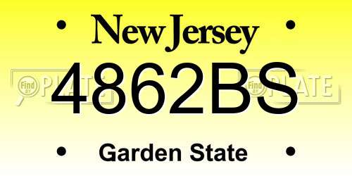 4862BS New Jersey License Plate