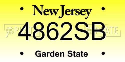 4862SB New Jersey License Plate