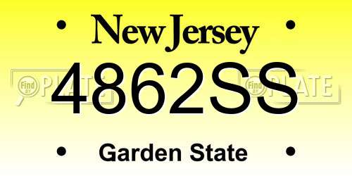 4862SS New Jersey License Plate