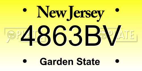 4863BV New Jersey License Plate