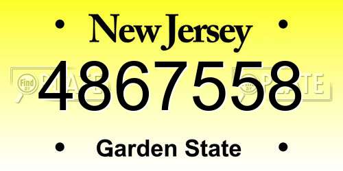 4867558 New Jersey License Plate