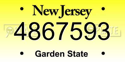 4867593 New Jersey License Plate