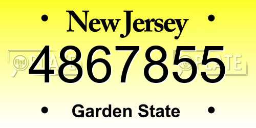 4867855 New Jersey License Plate