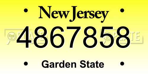 4867858 New Jersey License Plate