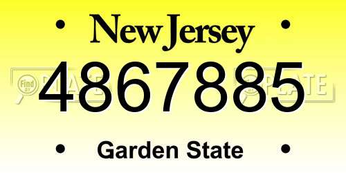 4867885 New Jersey License Plate