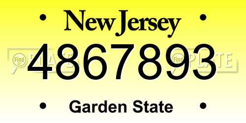 4867893 New Jersey License Plate