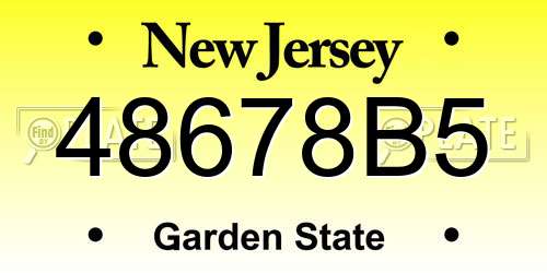 48678B5 New Jersey License Plate