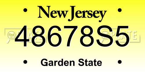 48678S5 New Jersey License Plate