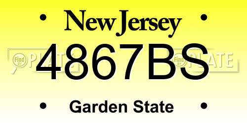 4867BS New Jersey License Plate