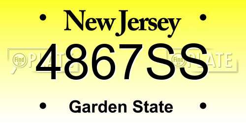 4867SS New Jersey License Plate