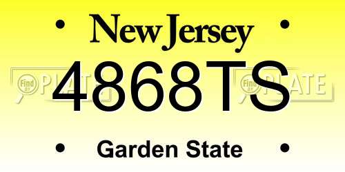 4868TS New Jersey License Plate