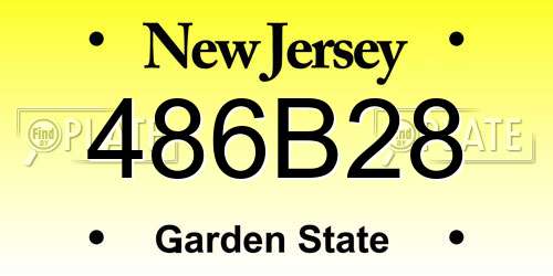 486B28 New Jersey License Plate