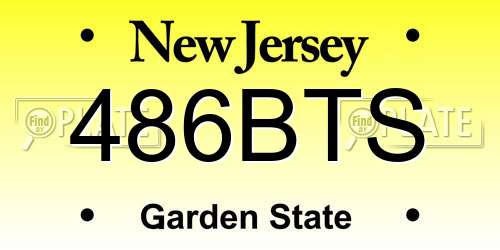 486BTS New Jersey License Plate