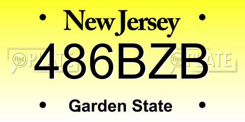 486BZB New Jersey License Plate