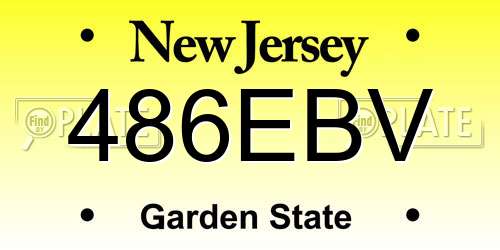 486EBV New Jersey License Plate
