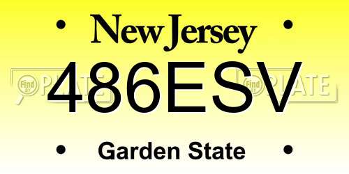 486ESV New Jersey License Plate