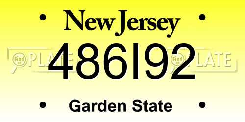 486I92 New Jersey License Plate