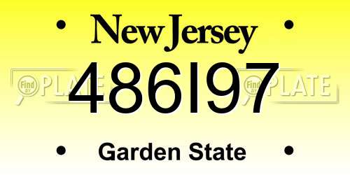 486I97 New Jersey License Plate