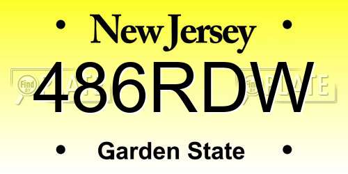 486RDW New Jersey License Plate