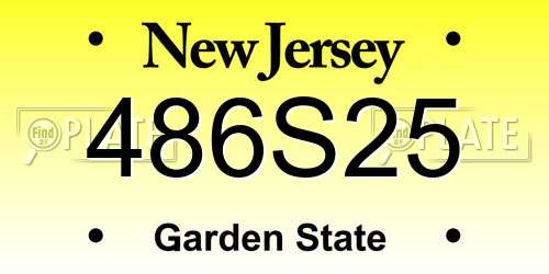 486S25 New Jersey License Plate